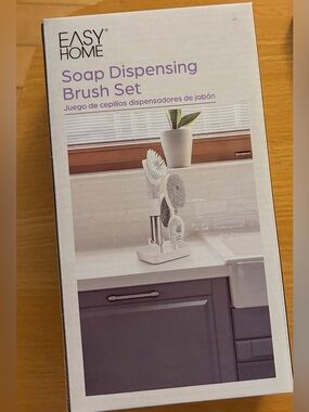 Easy Home White Soap Dispensing Brush Set